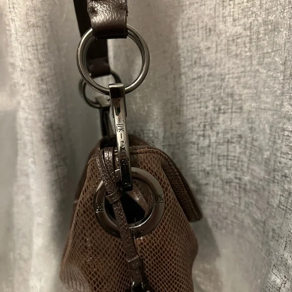 JPK Paris Brown iridescent faux reptile hobo bag with gunmetal hardware. NWOT - Picture 11 of 13